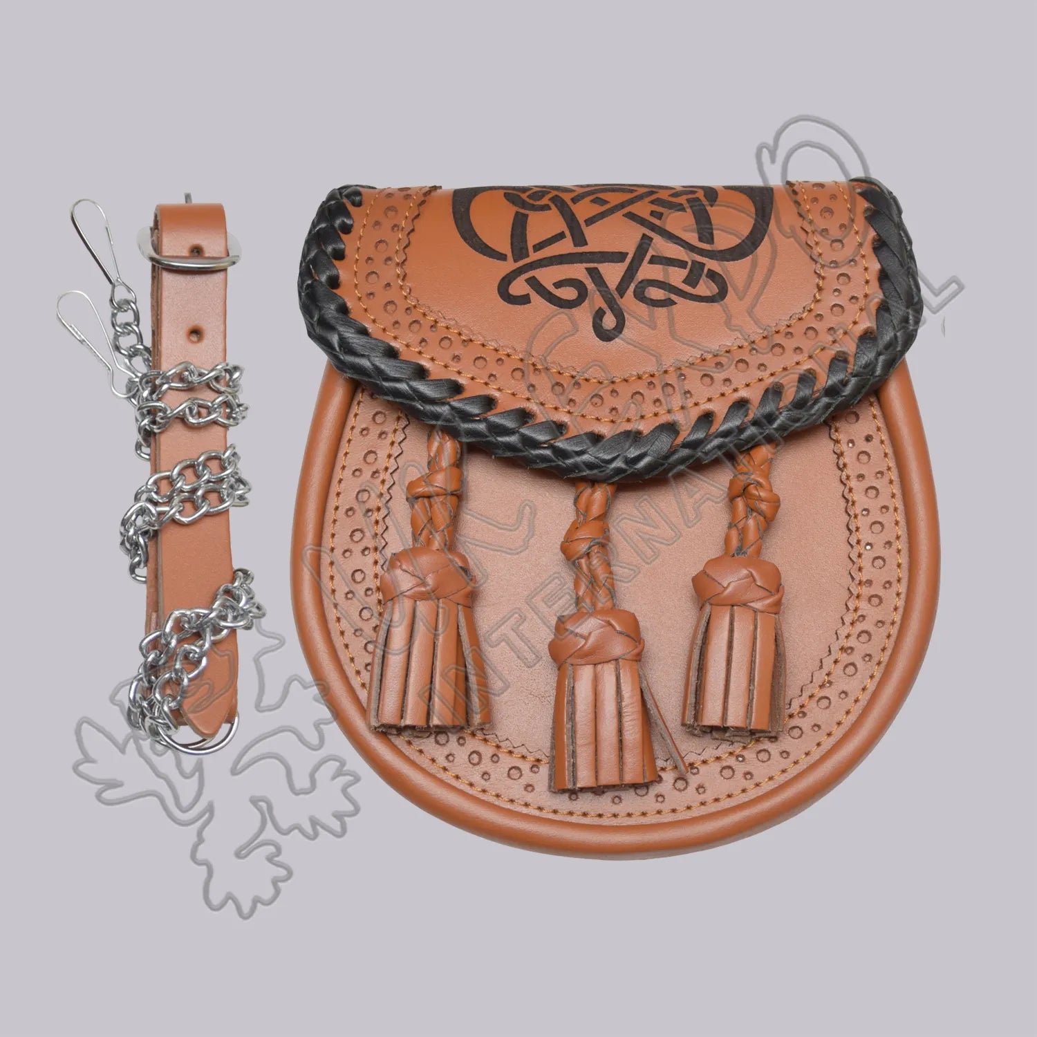 Handcrafted Brown Celtic Leather Sporran