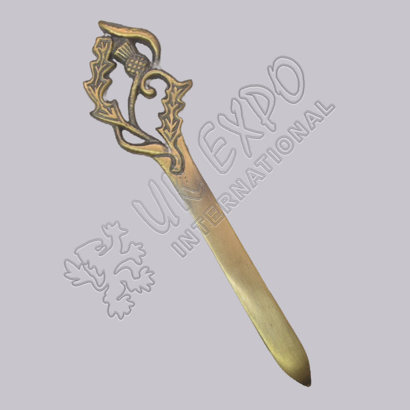 Scottish Thistle Brass Kilt Pin