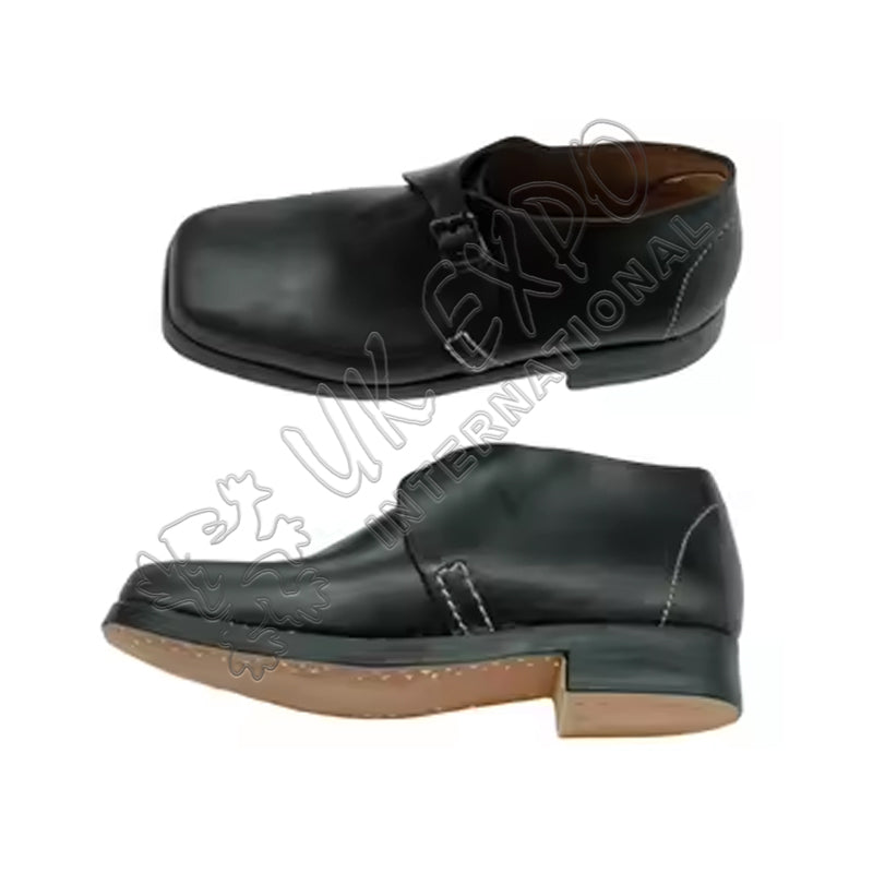 Civil War Black Leather Ankle Boot