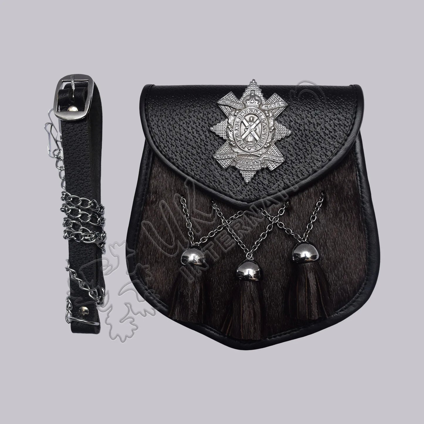 Black Watch Scottish Leather Semi Dress Sporran