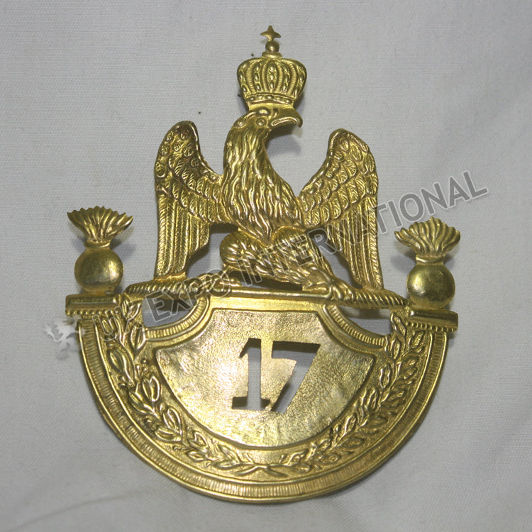 17th Regiment French Grenadier 1812 Shako with Brass Finish Plate