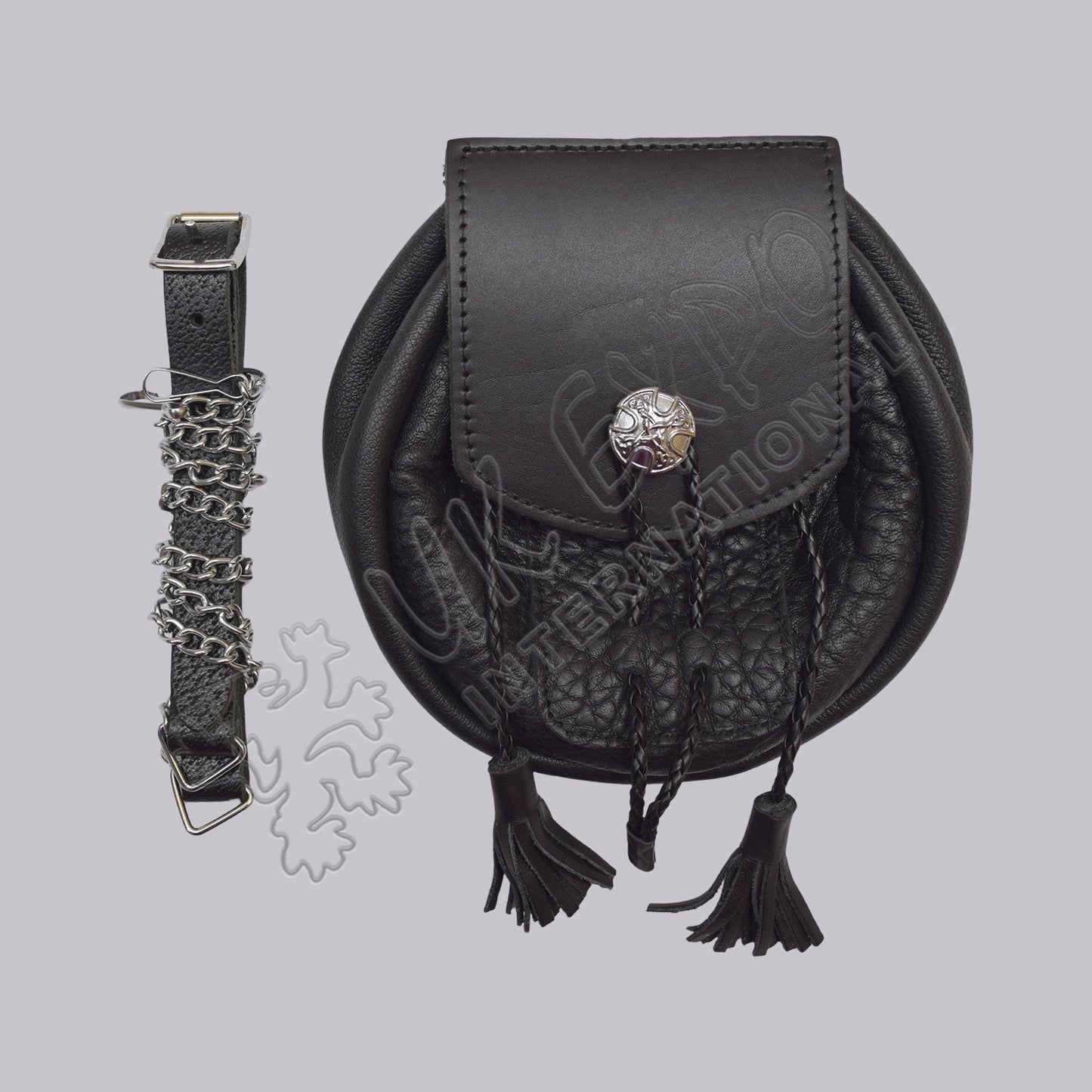 Traditional Black Leather Day Sporran