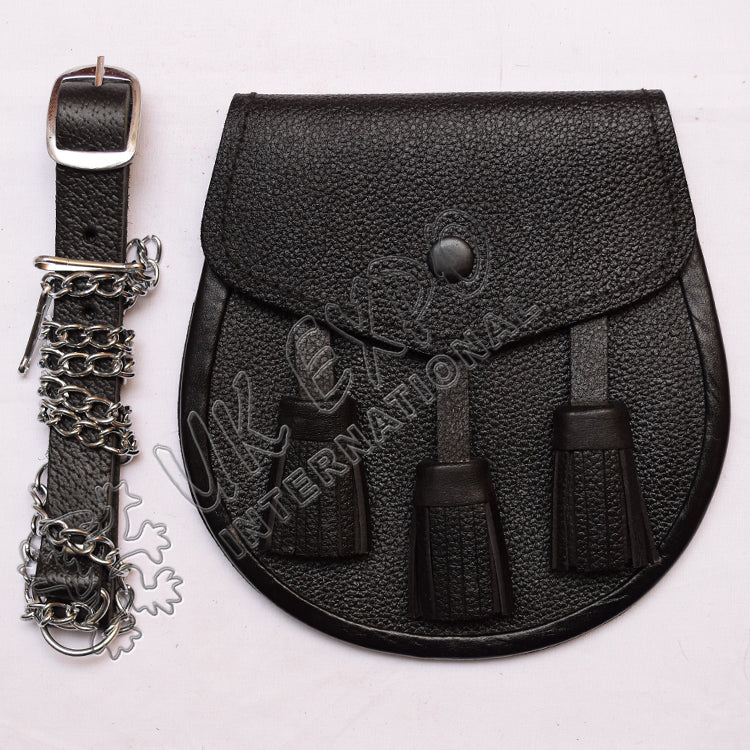 Black Leather Traditional Sporran