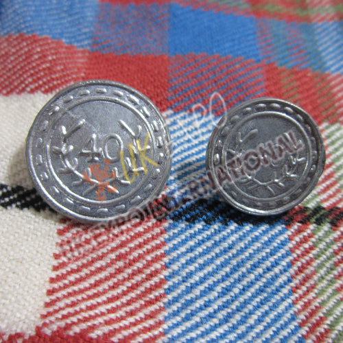 40th Regimental Pewter Buttons