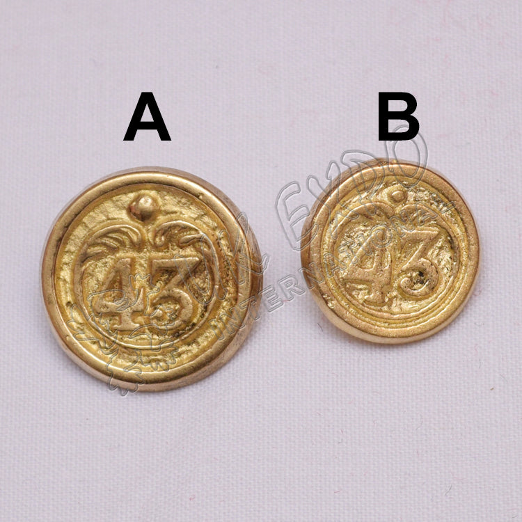 43rd Regiment of Foot Pewter Buttons