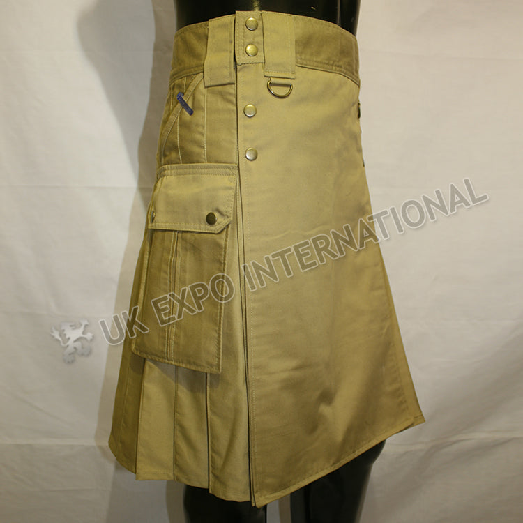Men Exe Khaki Sports Casual Utility Kilt