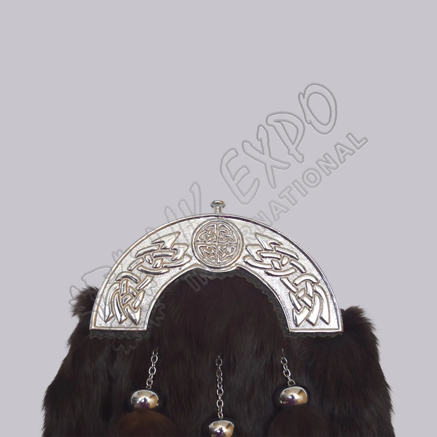 Dark Black Brownish Fur Celtic Knot Full Dress Sporran