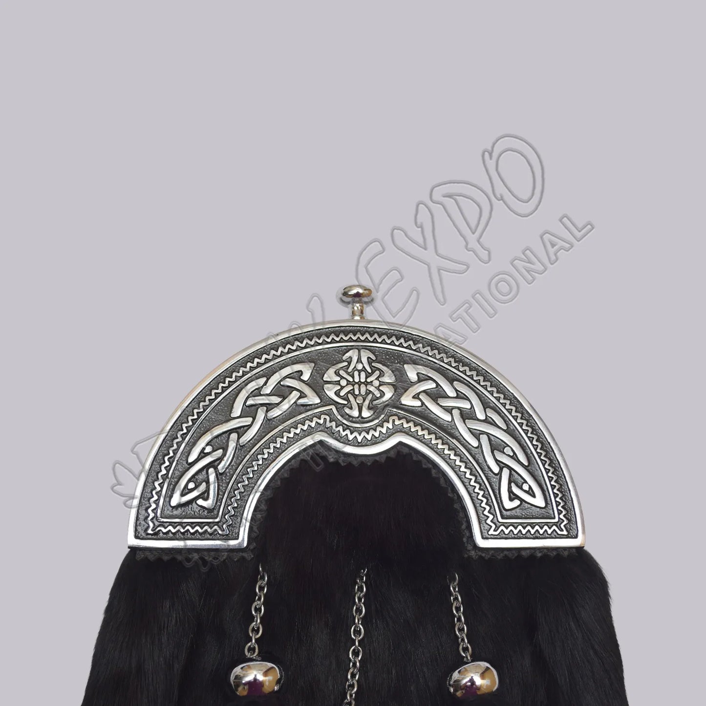 Dark Blue Fur Celtic Knot Full Dress Sporran