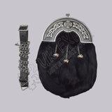 Dark Blue Fur Celtic Knot Full Dress Sporran