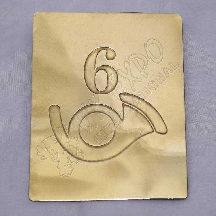 6th Bugle Brass Chest Plate Cross Belt Military Plate