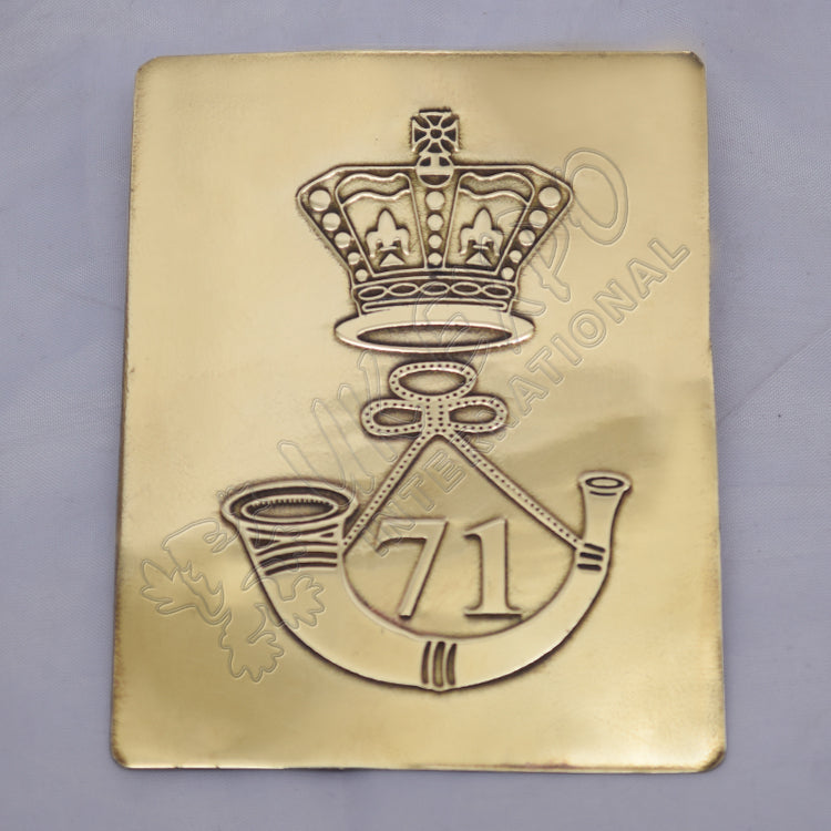 71st Bugle Crown Brass Chest Plate Cross Belt Military Plate