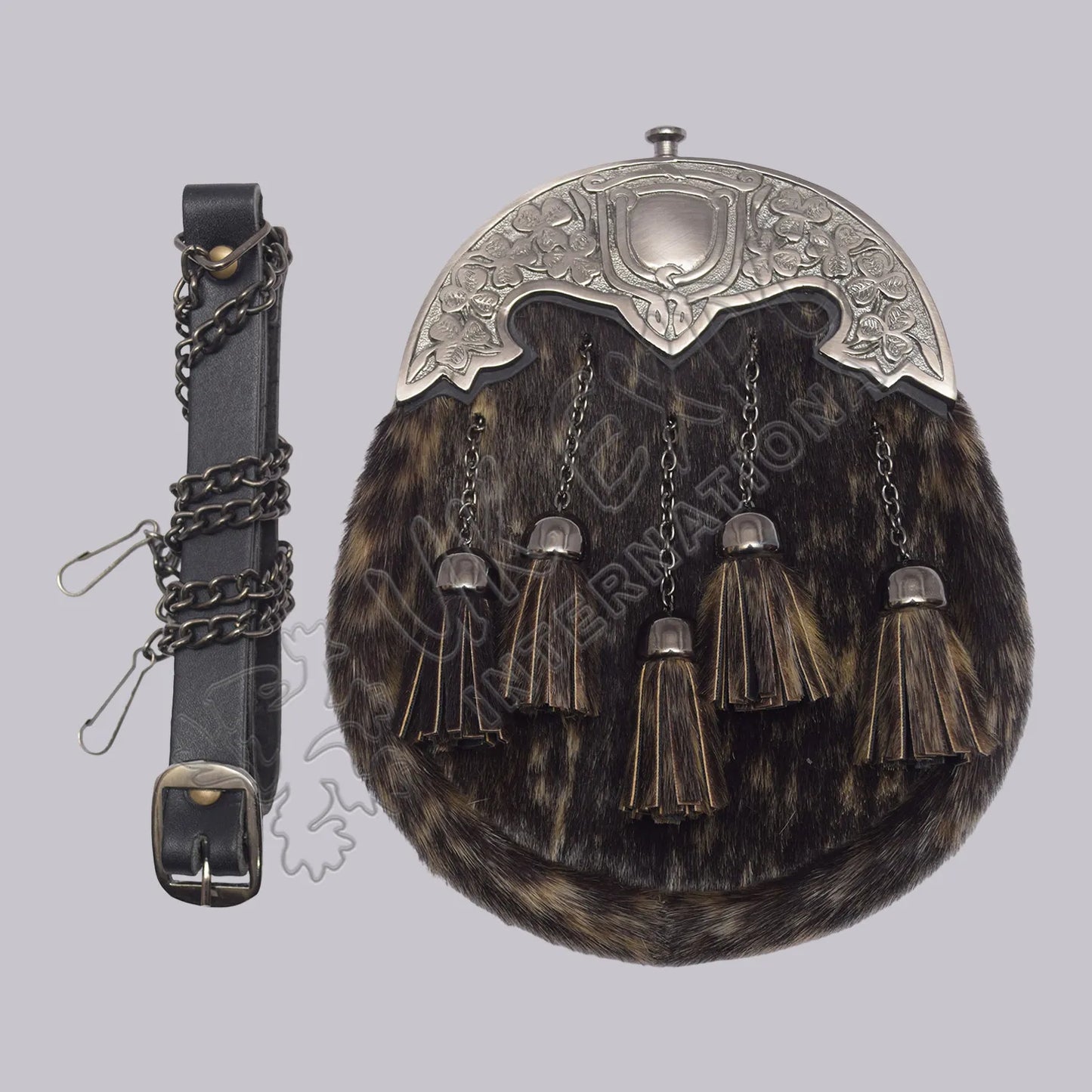 Seal Fur Celtic Antique Cantle Full Dress Sporran
