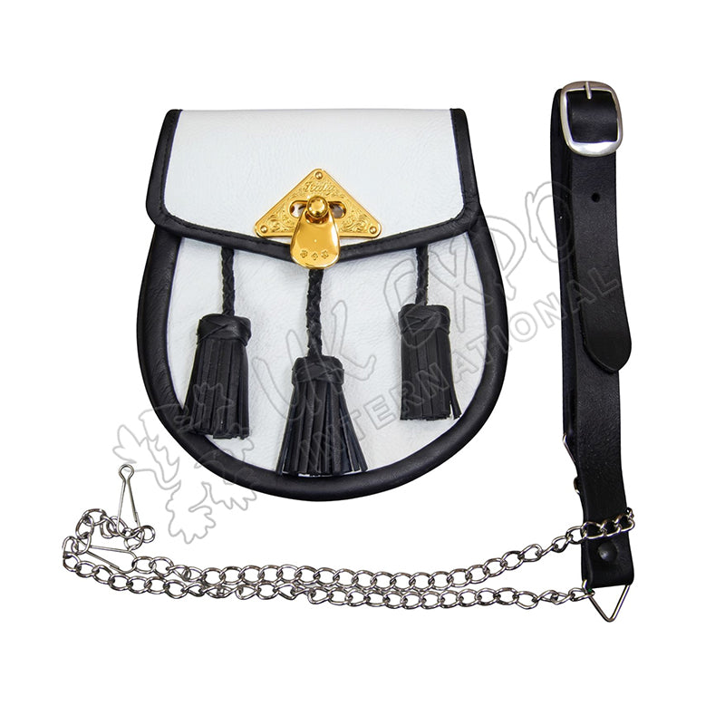 White with Black Piping Day wear sporran