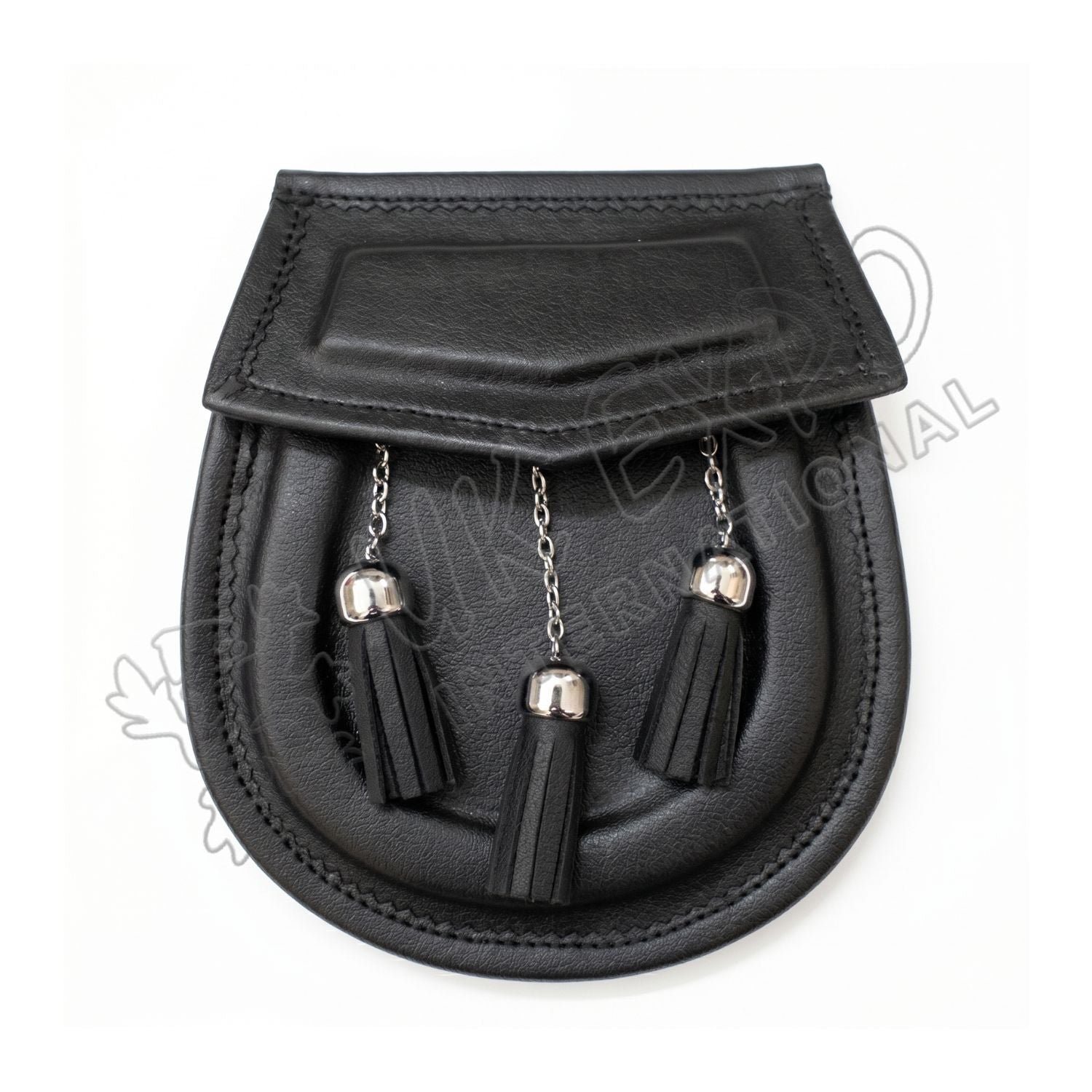 Black Padded Leather Smart Sporran