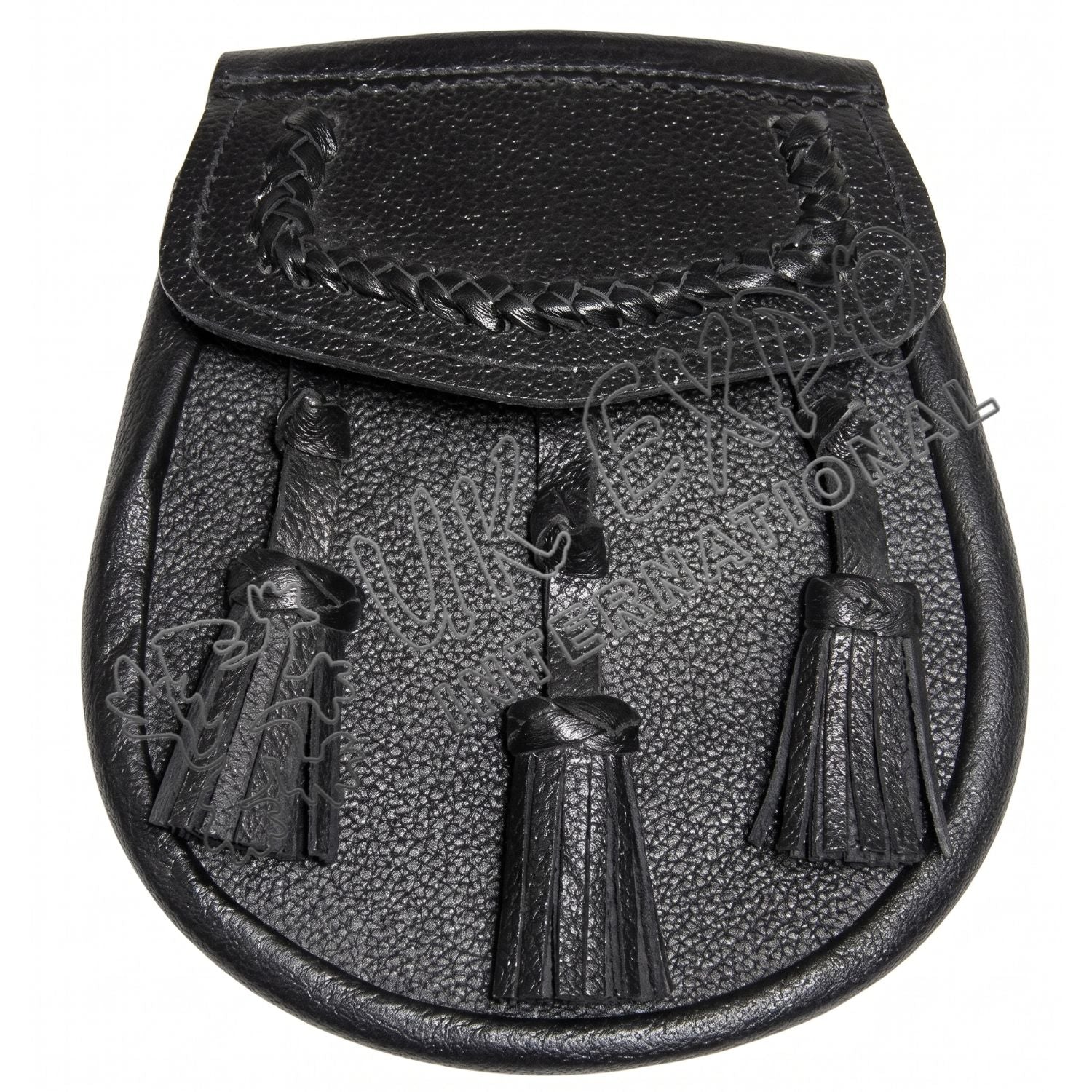 Black Leather Embossed Day Wear Sporran