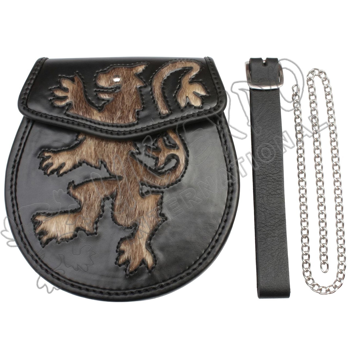Rampart Lion Embossed Leather Sporran