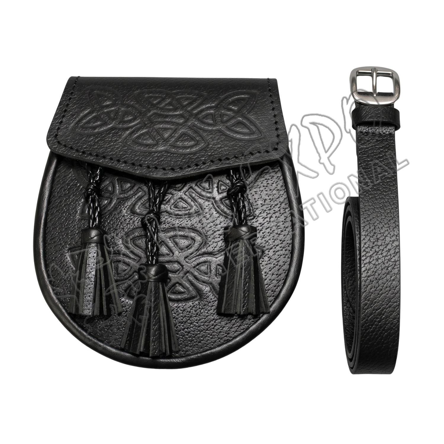 Celtic Embossed Leather Day Wear Knotwork Sporran