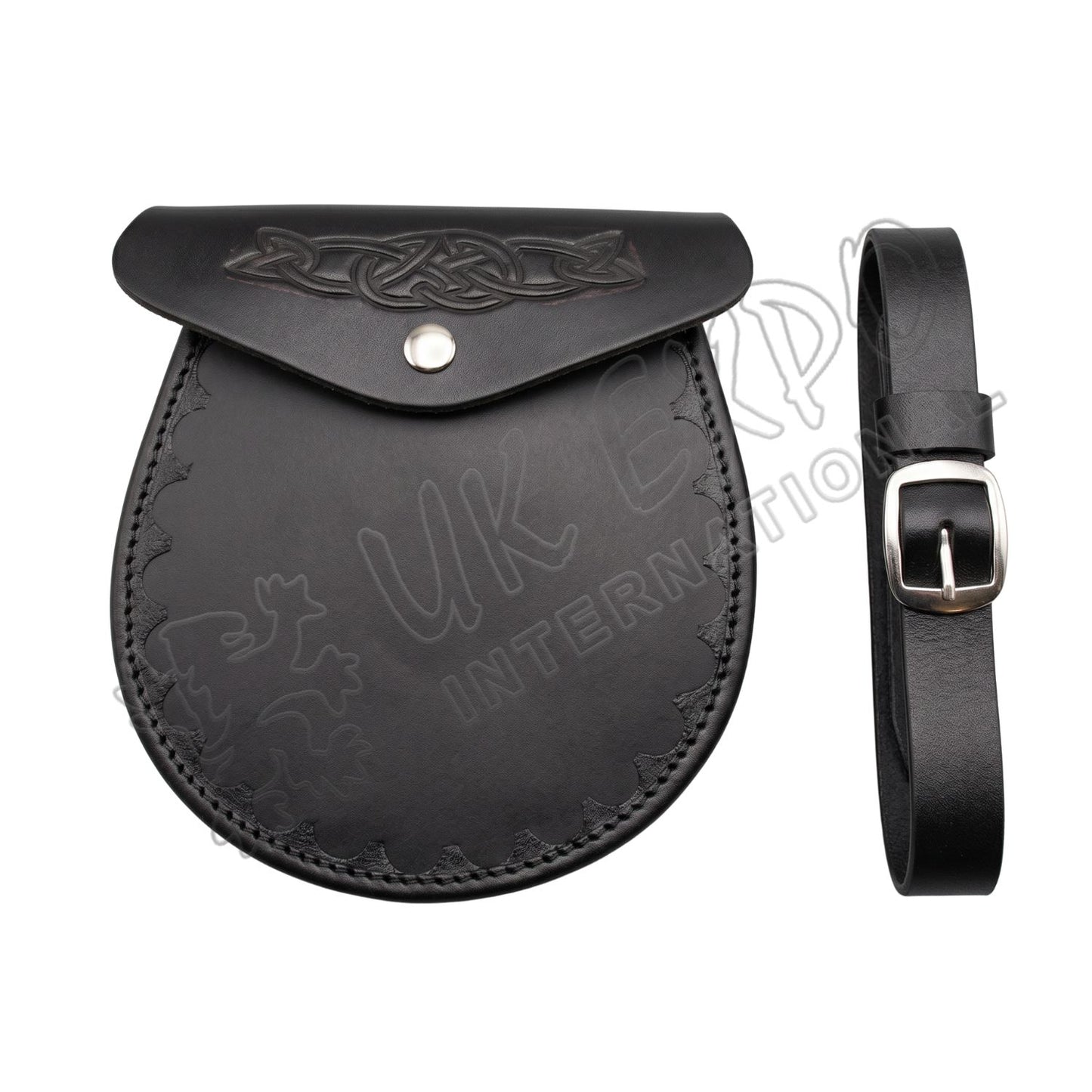 Embossed Leather Day Wear Edge Cutting Design Sporran