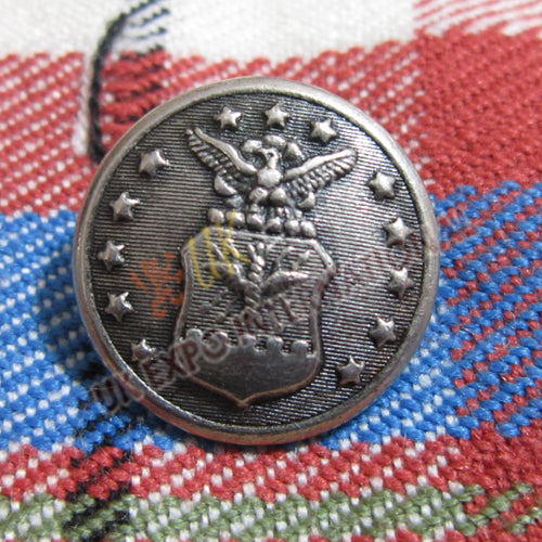 American Eagle Shield Stars Antique Finish Button