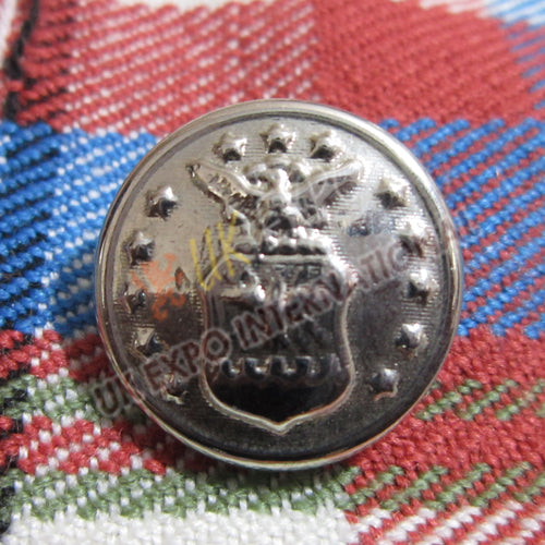 American Eagle Shield Stars Chrome Finish Button