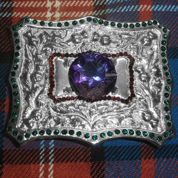 Amethyst Thistle Buckle Red And Green Color Diamonds