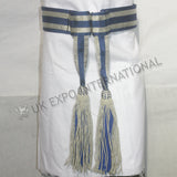 Army Blue Silk R168 Silver Bullion Belt Waist Sash