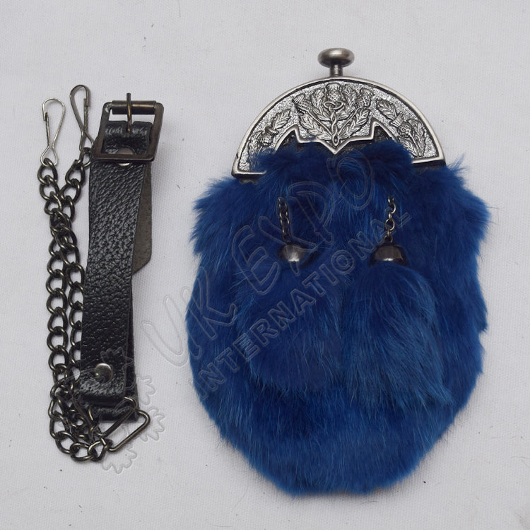 Baby Antique Thistle Blue Fur Sporran