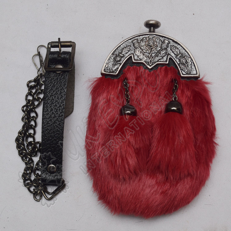 Baby Antique Thistle Red Fur Sporran