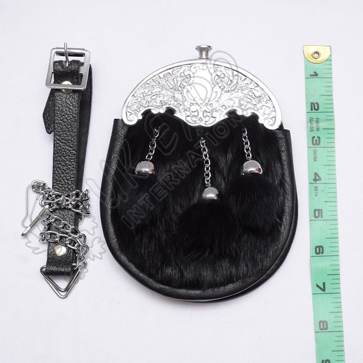 Black Fur Thistle Baby Sporran