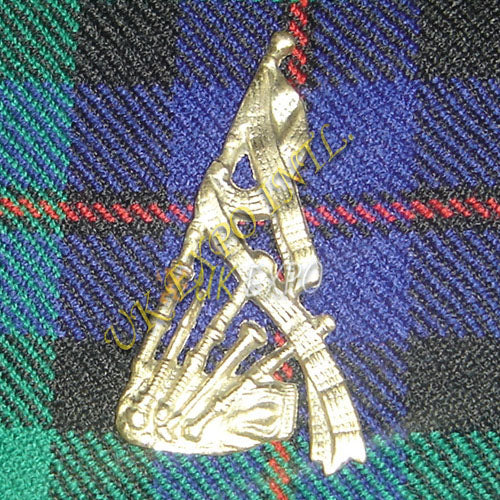 Bagpipes Metal Brass Badge