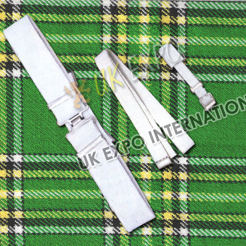 White Cotton Textile Ribbon Belt