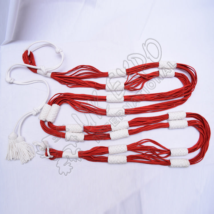 White Red Cavalry Hussar Barrel Silk Sash