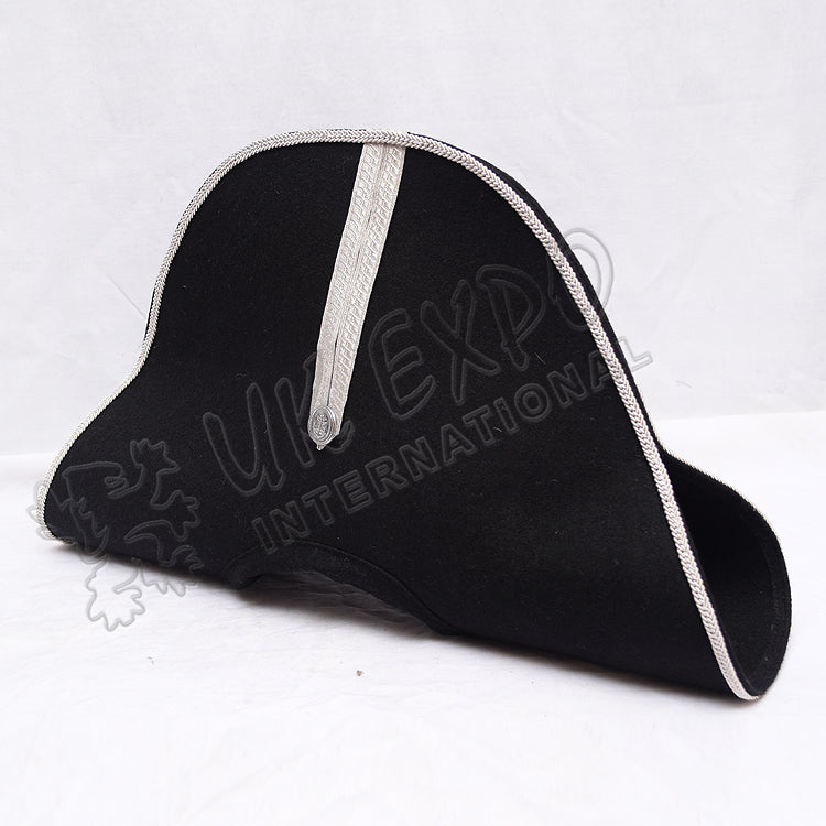 French Napoleonic Silver Trim Bicorn Hat