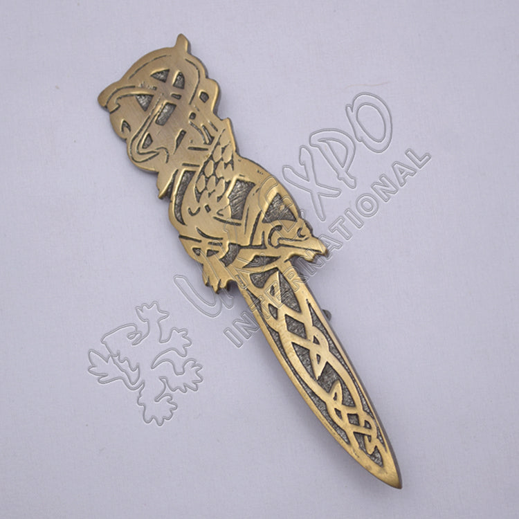 Bird Brass Antique Kilt Pin