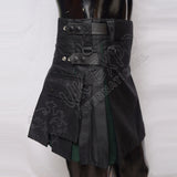 Black & Dark Green Ladies Hybrid Utility Kilt
