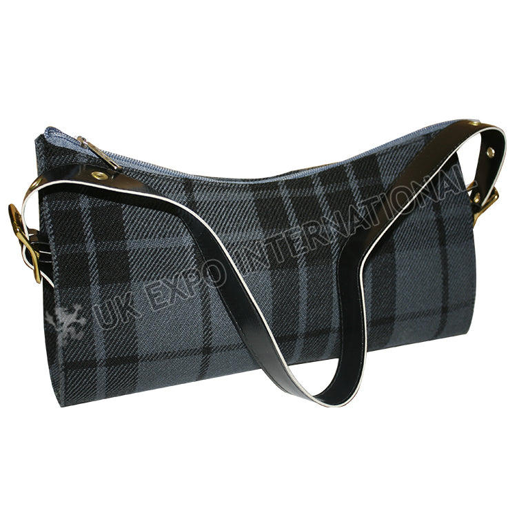Prince Charles Edward Black Gray Tartan Ladies Bag