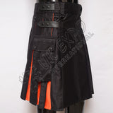 Black And Orange Hybrid Utility Kilt
