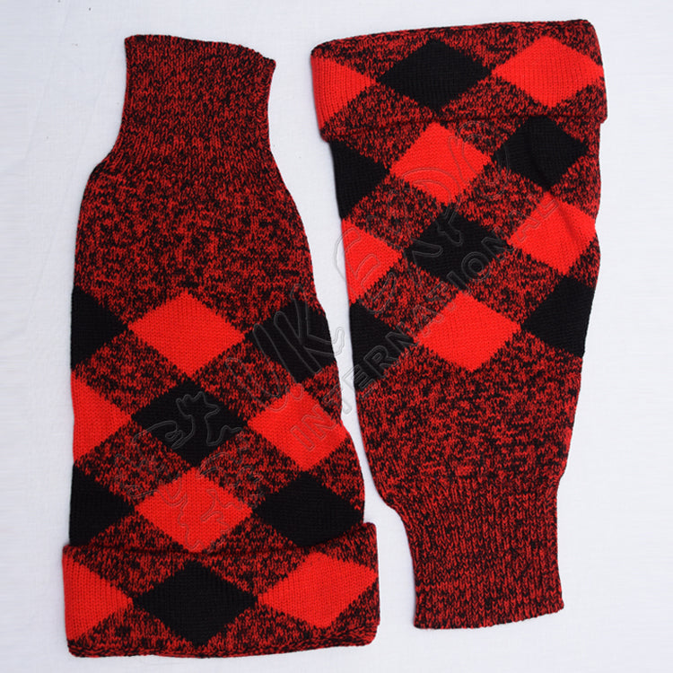 Black and Red Block Kilt Hose Top