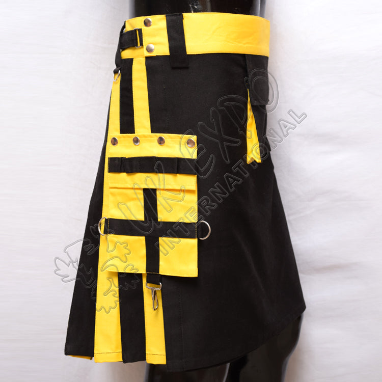 Black And Yellow Hybrid Two Tone Utility Kilt