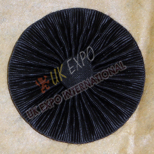 Pleated Black Silk Rosette