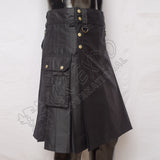 Black Cargo Utility Kilt