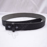 Black Celtic Belt with Scottish Celtic Embossed wide