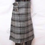 Black Charcoal Gray Hamilton Tartan 8 Yard Kilt