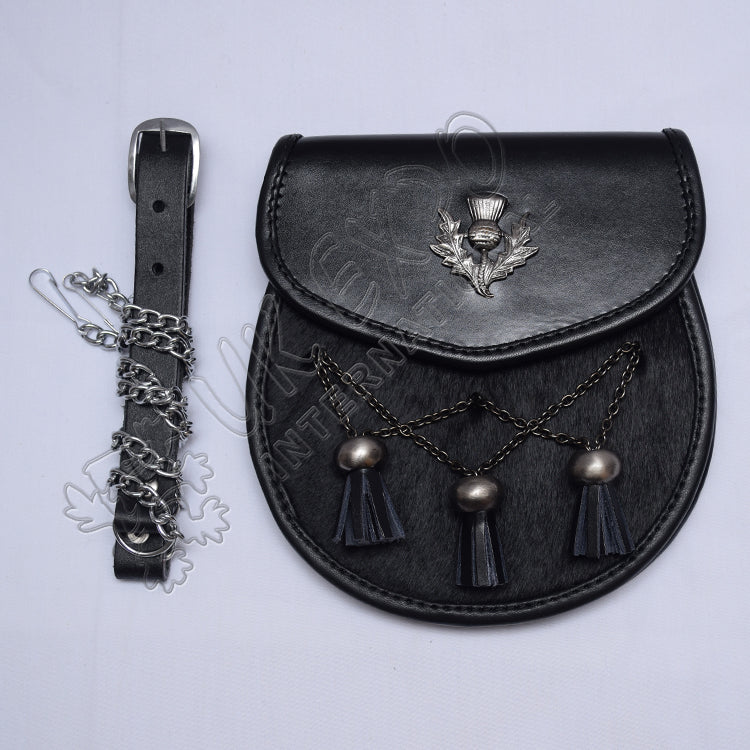 Black Coat Skin Semi Dress Thistle Sporran
