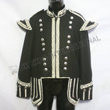 Black Color Hand Embroidered Silver Bullion Royal Doublet