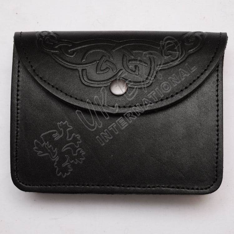 Black Embossed Waist Belt Pouch