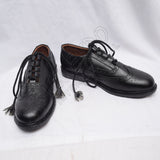 Black Ghillie Brogues PVC Dull Upper With Rubber Sole