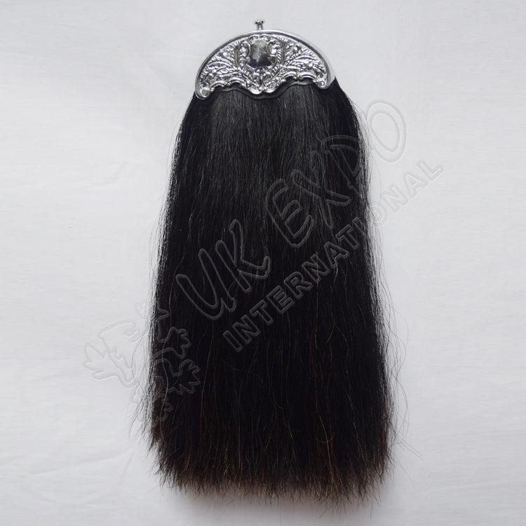 Black Long Horse Hair Full Dress Sporran
