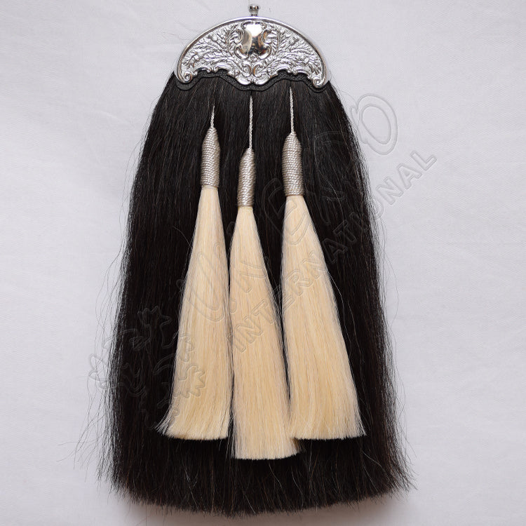 Black Horse Hair Silver Cantle Sporran