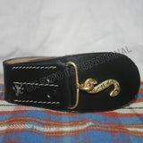 Civil War Black Leather Snake Buckle Waist Belt